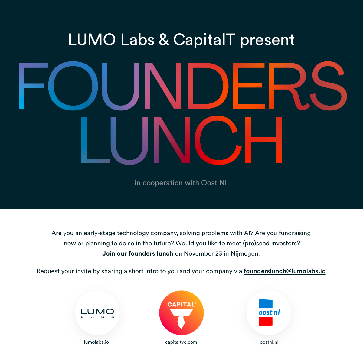 23 november: Founders Lunch